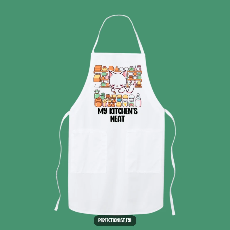 Funny Cat Arranging Apron: Tidy Kitchen Wear, Ideal Funny Gift for Cooks