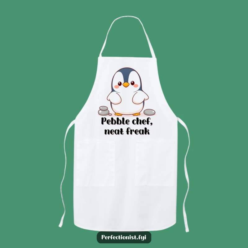 Funny Penguin Apron, Kitchen Pebble Line Chef Wear, Humorous Gift for Neat Cooks