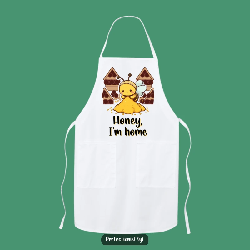 Funny Kawaii Bee Apron: Diligent Bee Organizing Pollen, a Kitchen Funny Gift