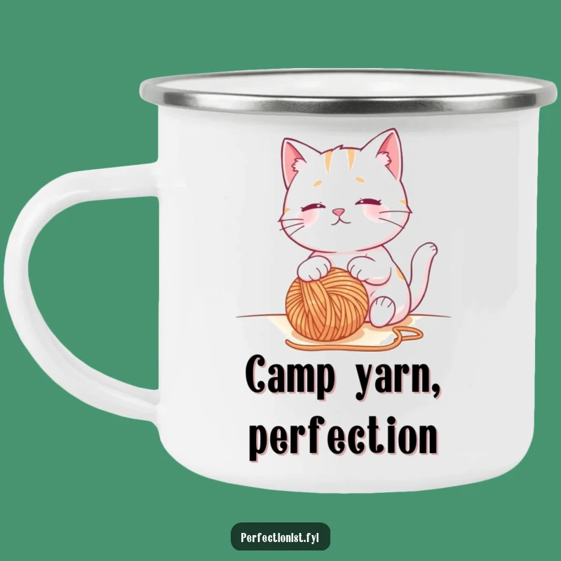 Funny Cat Camping Mug, Outdoor Yarn Watching Cup, Hilarious Gift for Campers