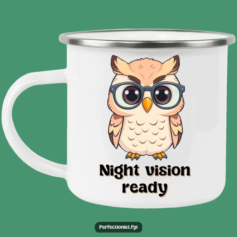Funny Owl Polishing Camping Mug: Wise & Humorous Outdoor Gear, Great Funny Gift