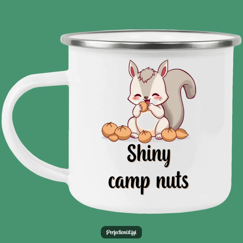 Funny Polishing Squirrel Camping Mug: Adventure with Hilarious Nutty Style!