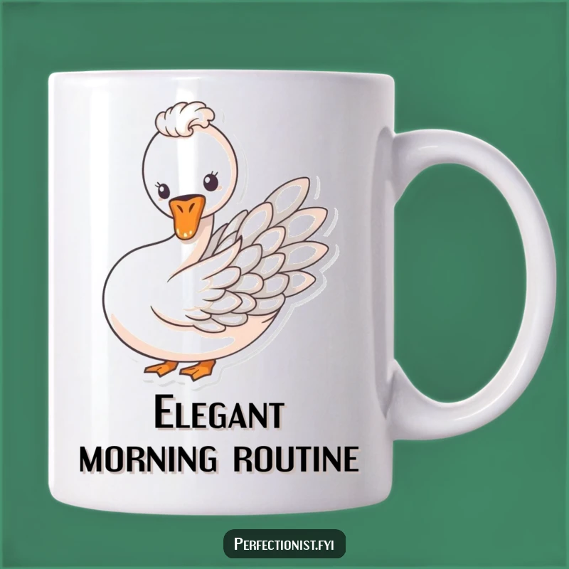 Funny Swan Feather Art Mug, Elegant & Organized Gift Idea