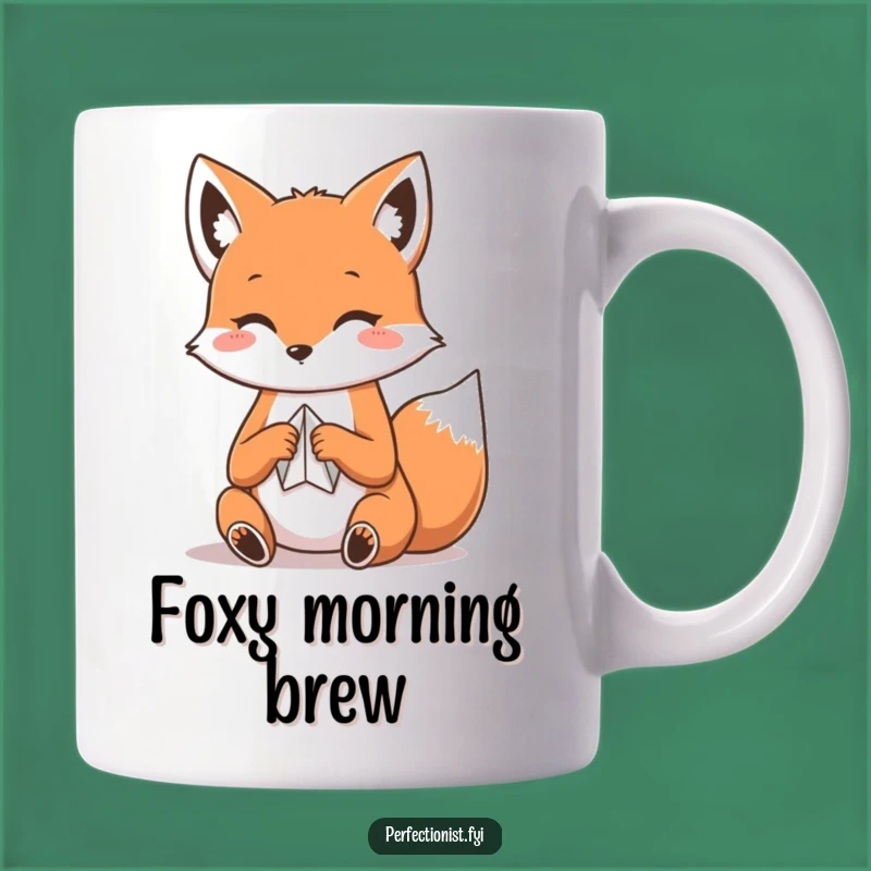 Funny Kawaii Fox Mug: Origami Fox Folding Paper, Delicate Funny Gift