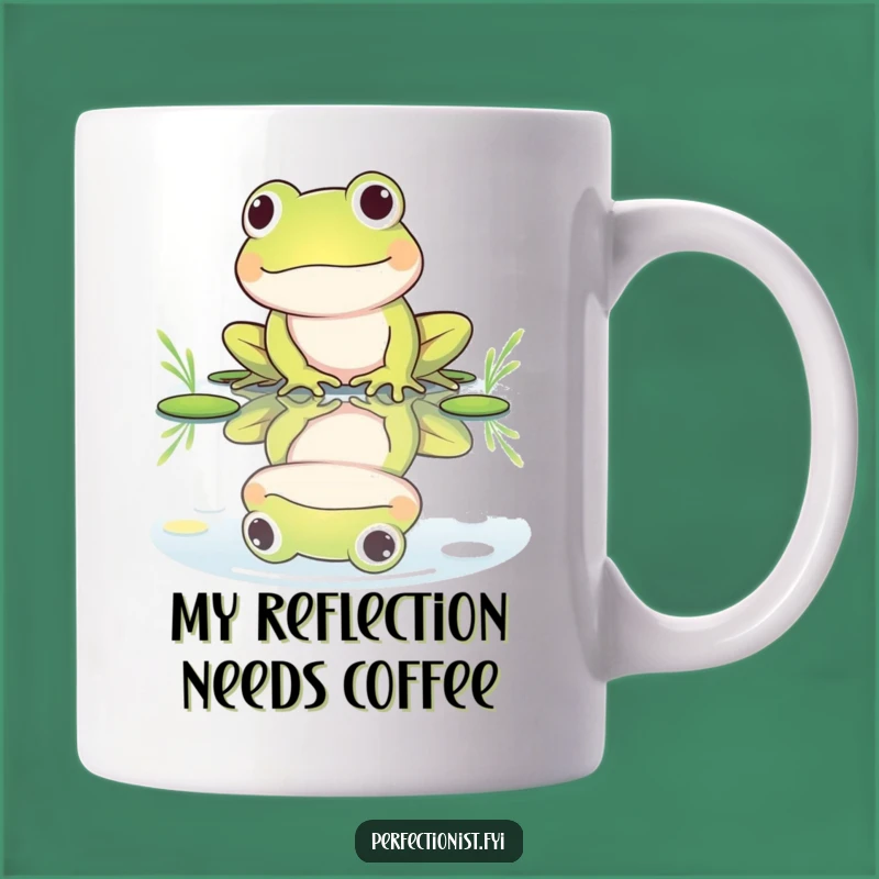 Funny Frog Reflection Mug - Humorous Gift for Self-Admirers