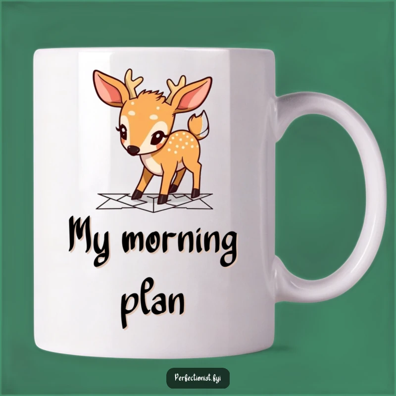 Funny Deer Planner Mug: Focused Character Mapping Path, Perfect Funny Gift!