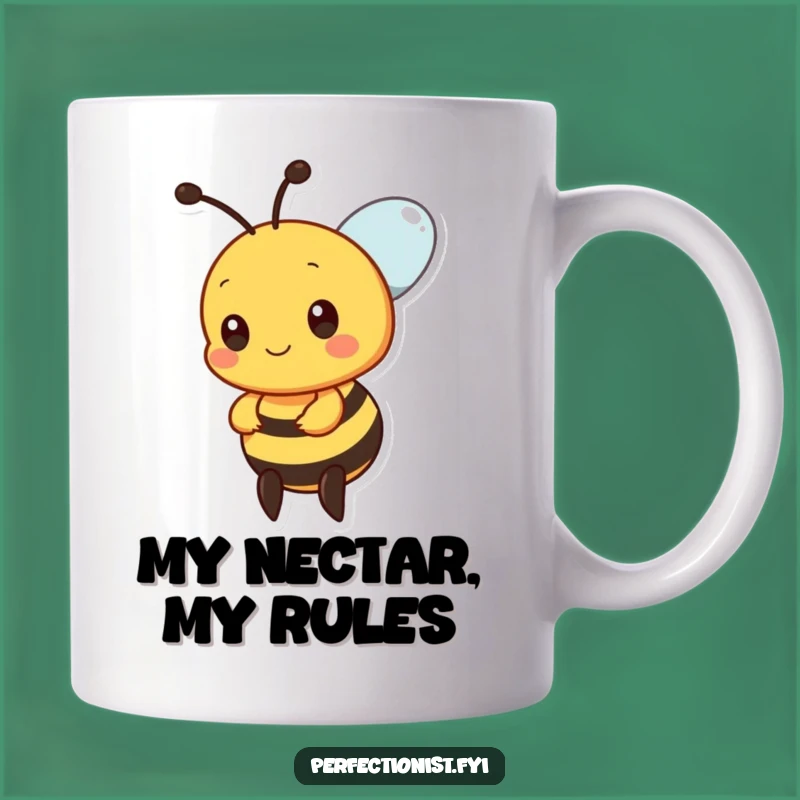 Funny Precise Bee Mug, Perfect Nectar Alignment Coffee Cup, Hilarious Gift for Organizers