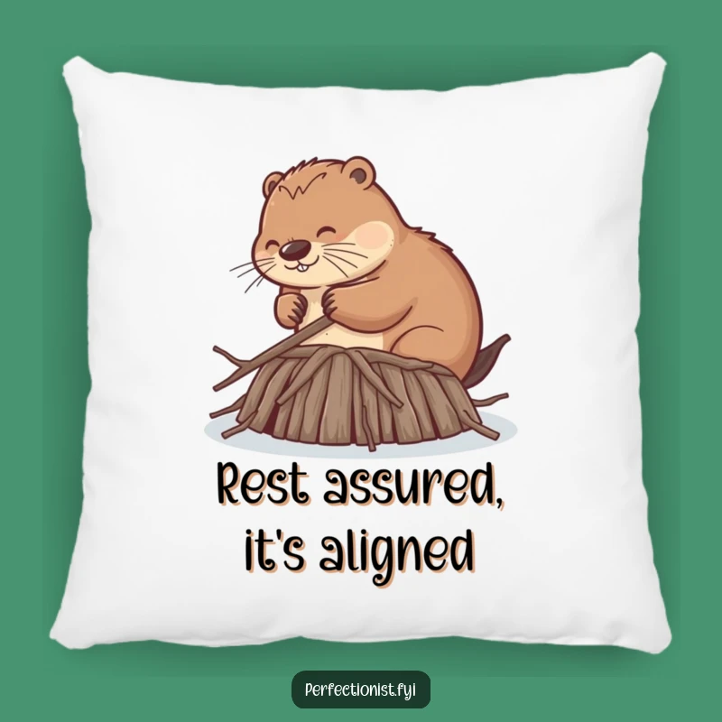 Funny Beaver Pillow: Cozy Up with the Diligent Dam Builder - A Soft and Funny Gift
