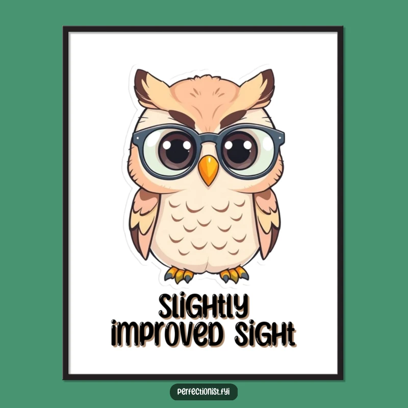 Funny Owl Polishing Digital Art: Wise & Humorous Decor, Perfect Funny Gift