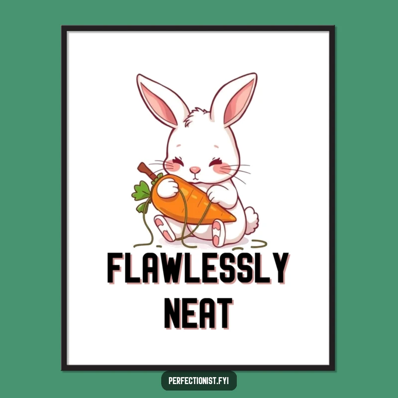 Funny Rabbit Carrot Detailing Digital Art, Instant Meticulous Decor