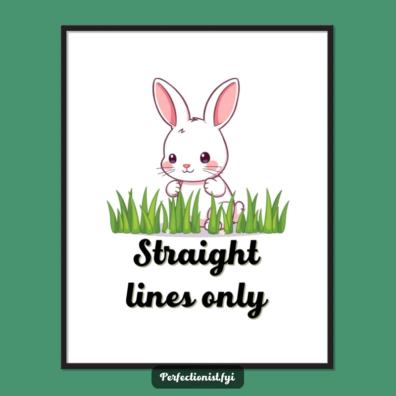 Funny Bunny Grass Digital Print: Instant Funny Gift for Art Lovers
