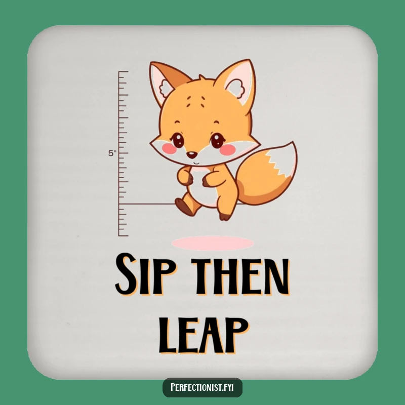 Funny Fox Coaster: Careful Jumper's Surface Saver, A Clever Funny Gift!