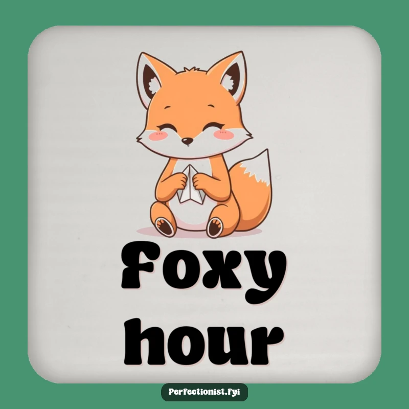 Funny Kawaii Fox Coasters (Set of 4): Origami Art Protection, Delicate Funny Gift