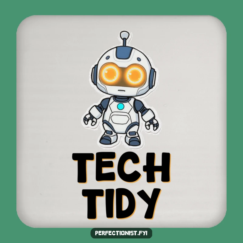 Funny Kawaii Robot Coasters (Set of 4): Glowing Eyes Protection, Practical Funny Gift