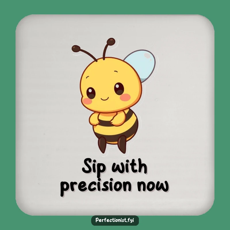 Funny Precise Bee Coaster Set, Nectar Alignment Drink Protection, Hilarious Gift for Hosts