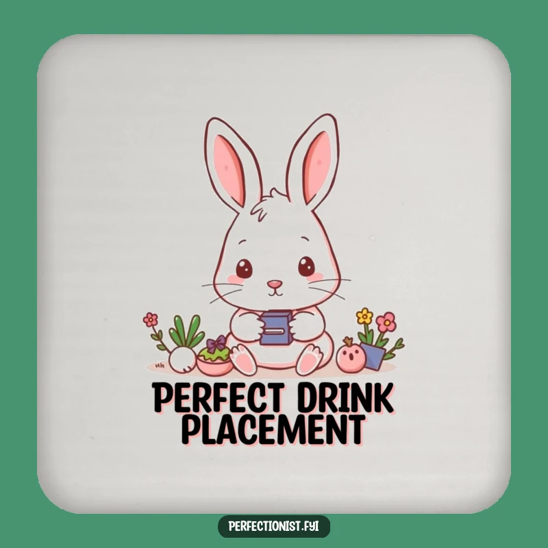 Funny Rabbit Aligning Coaster Set: Protect Surfaces with Precision, Ideal Funny Gift