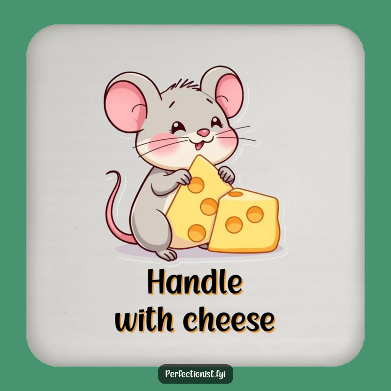Funny Cheese Mouse Coaster - Protect Surfaces with Humor