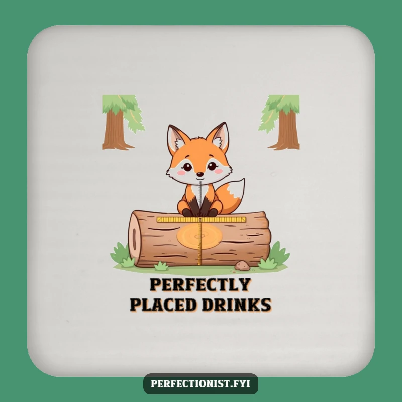 Funny Fox Measuring Coasters: Protect Surfaces with Precision - A Set of Funny Gifts