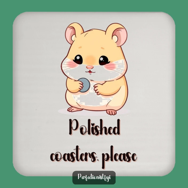 Funny Hamster Coasters - Protect Surfaces with Polished Charm!