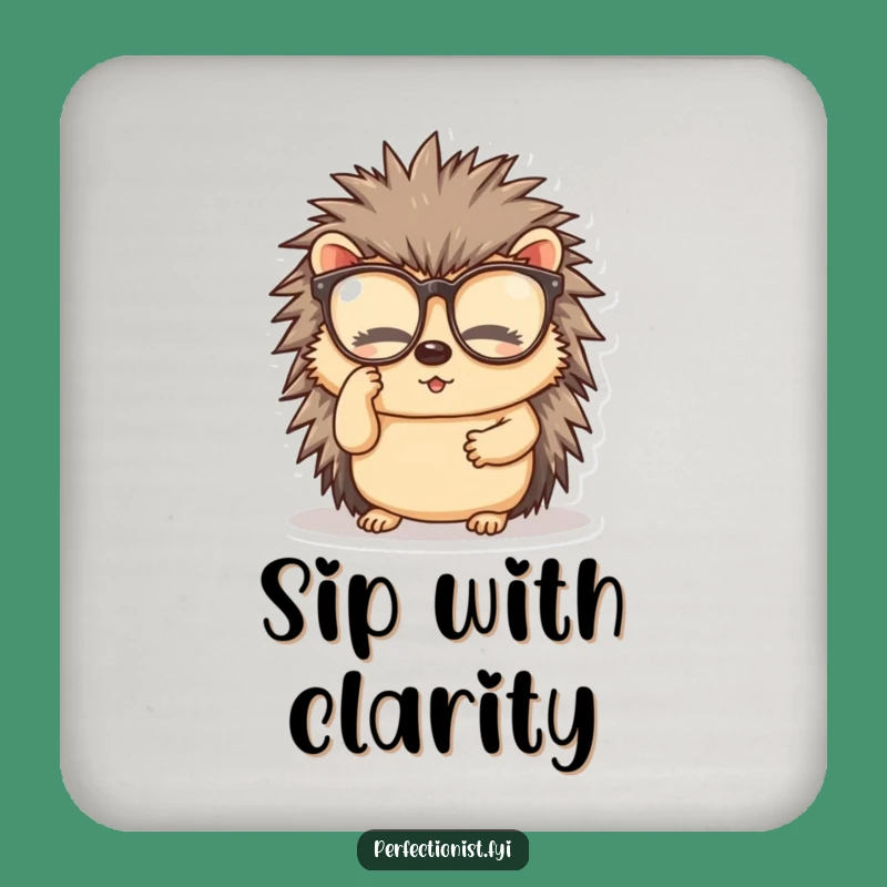Funny Hedgehog Drink Coaster Set: Protect Tables with Clarity