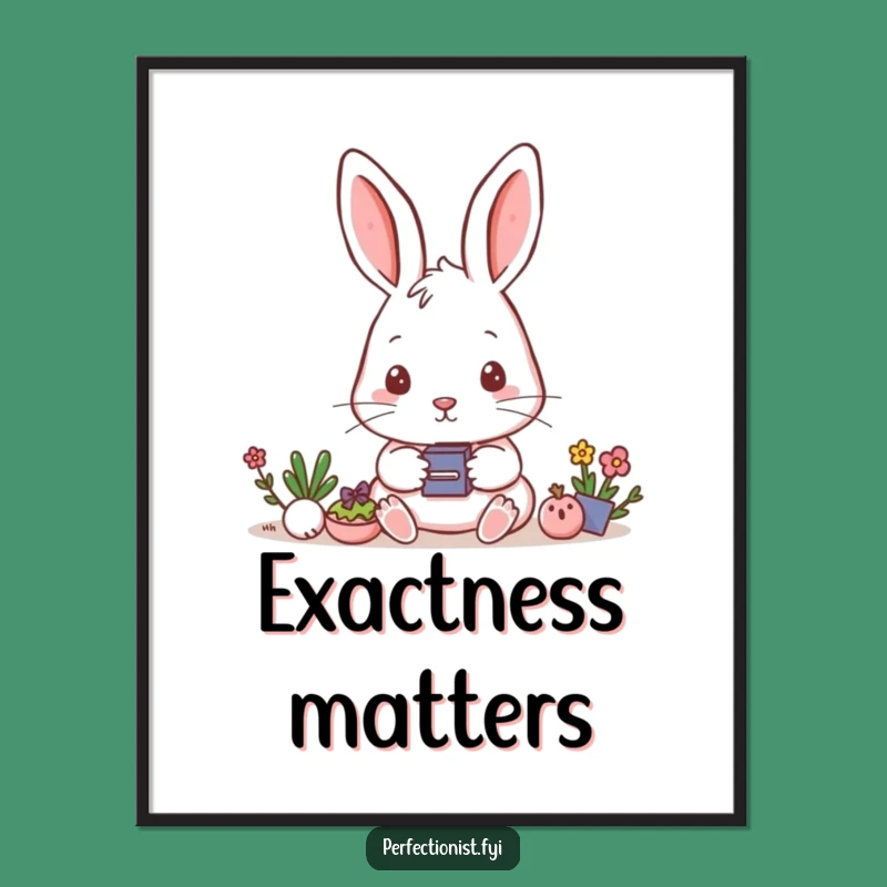 Funny Rabbit Aligning Poster: Focused Art, Perfect Humorous Decor