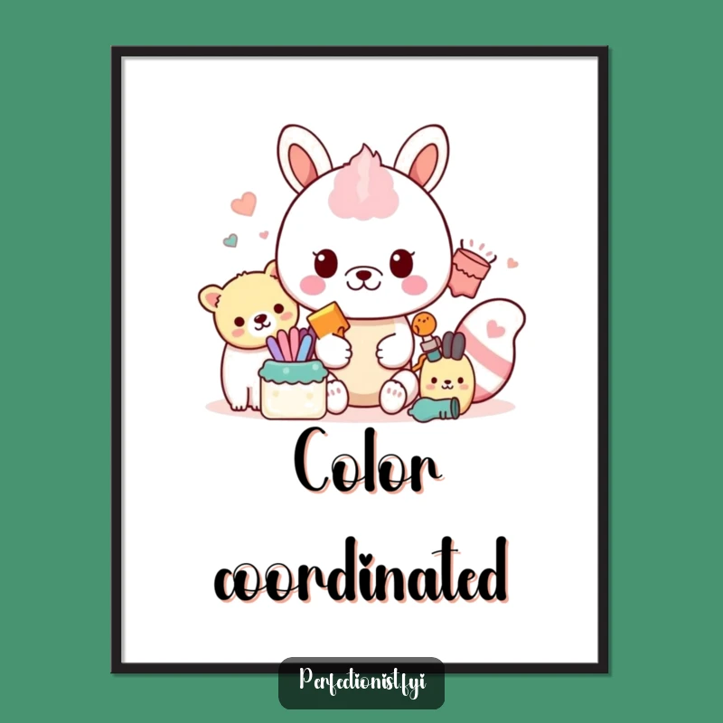 Funny Organizing Poster: Meticulous Animal's Color Sort, Wall Art Funny Gift