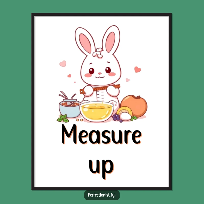 Funny Kawaii Rabbit Poster: Accurate Baker Rabbit, Decorative Funny Gift