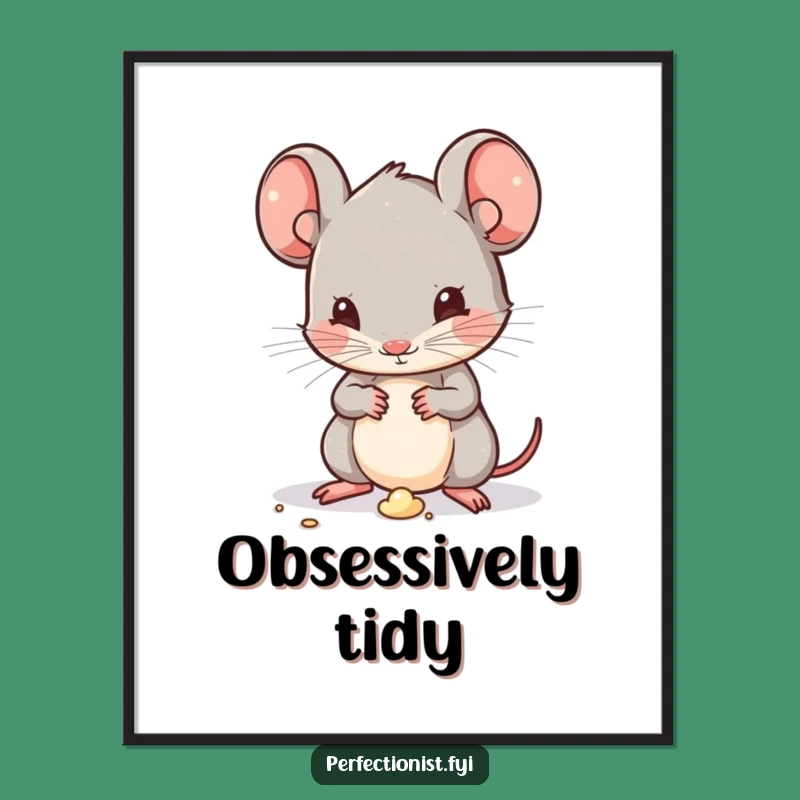 Funny Kawaii Mouse Poster: Adorable and Hilarious Wall Art for Tidy Spaces!