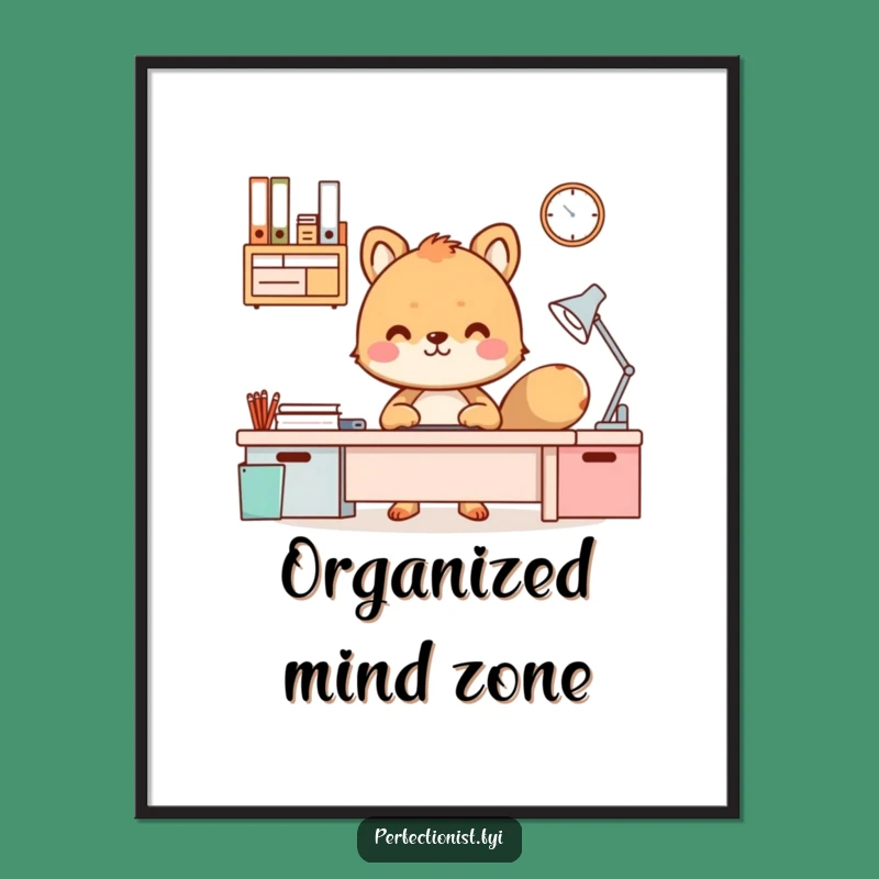 Funny Organized Desk Animal Poster: Inspire Order with This Humorous Funny Gift