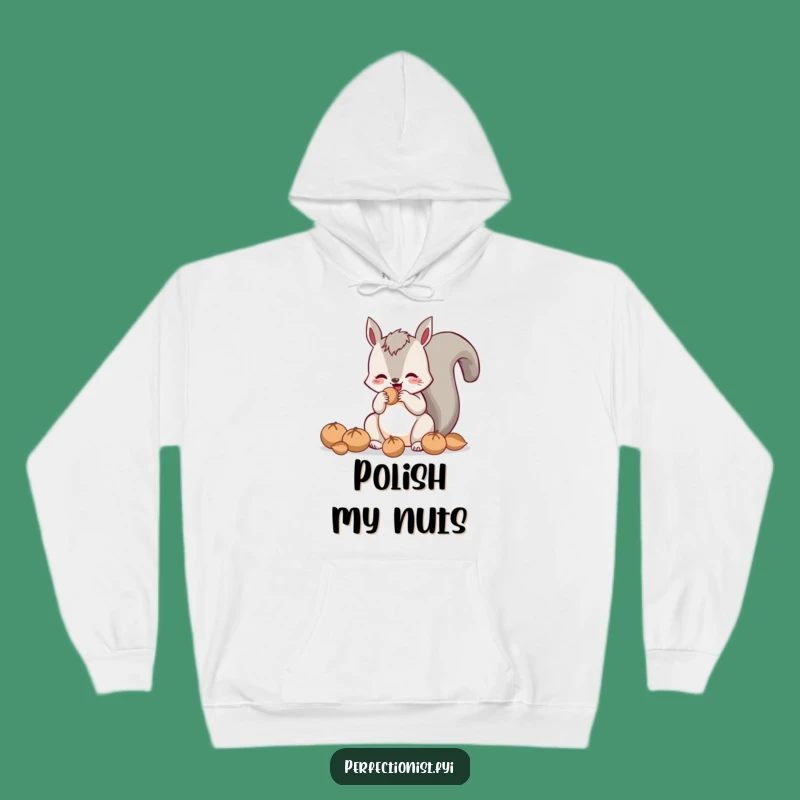 Funny Polishing Squirrel Hoodie: Cozy Up with Hilarious Nutty Charm!
