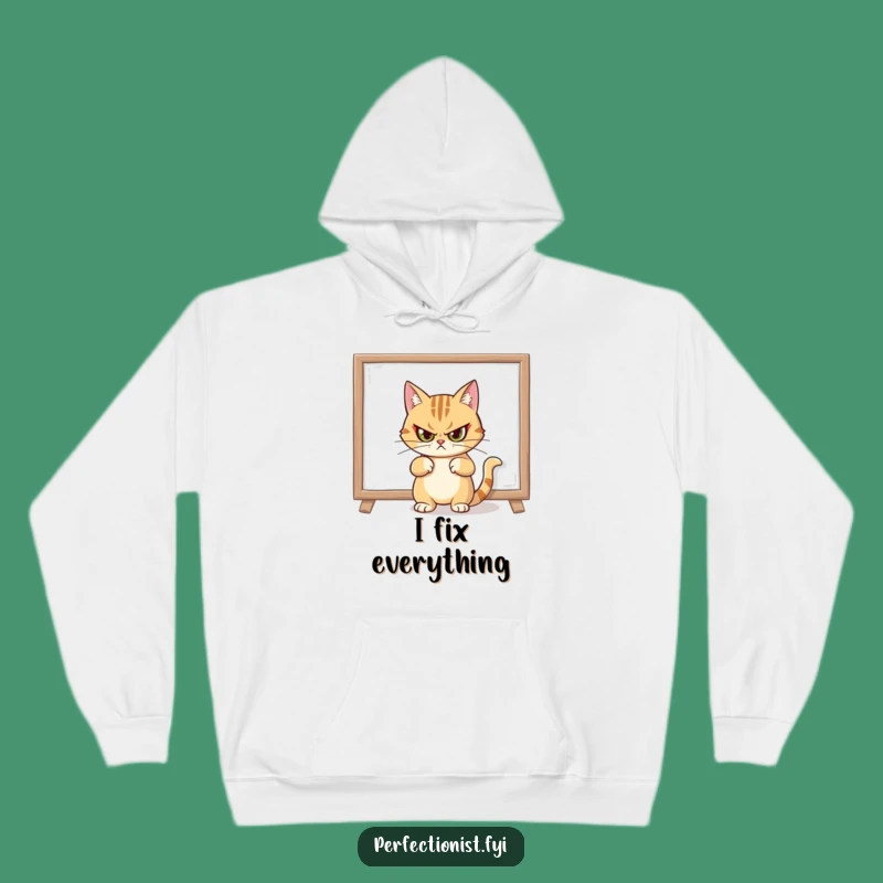 Cozy Funny Cat Decorator Hoodie, Stylish Homebody Gift