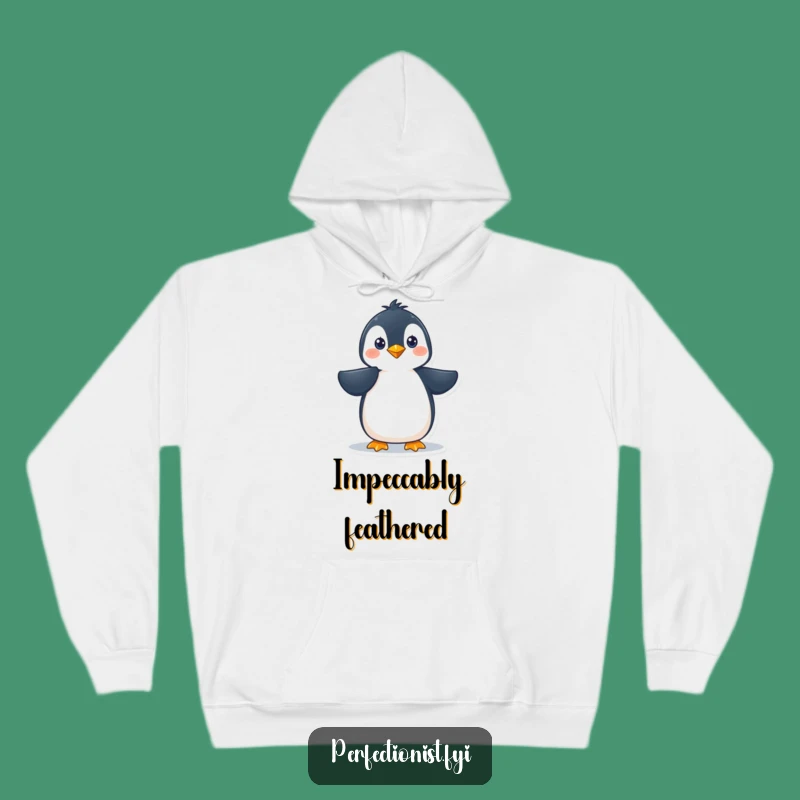 Cozy Funny Penguin Hoodie: Warm Apparel Featuring Hilarious Feather Smoothing