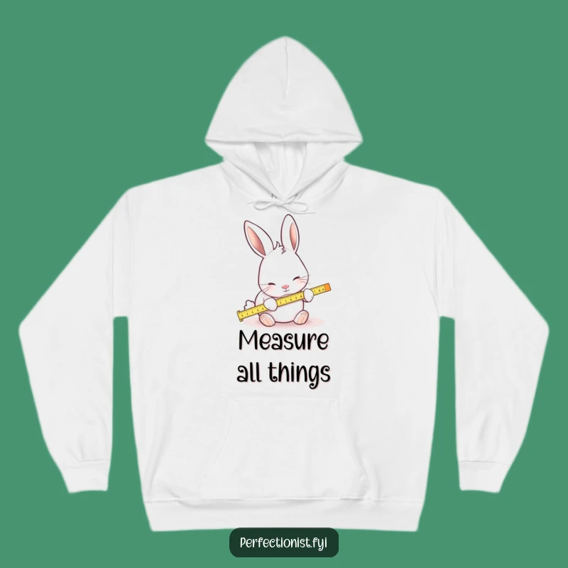Funny Measuring Rabbit Hoodie: Cozy Up with Hilarious Precision!