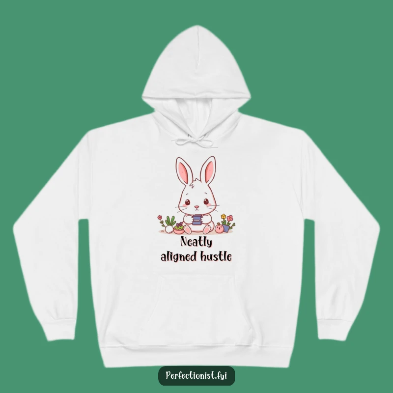 Funny Rabbit Aligning Hoodie: Focused Comfort & Humor, The Ultimate Funny Gift