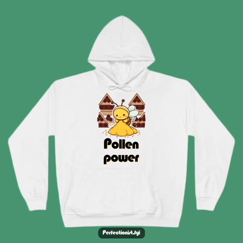 Cozy Funny Kawaii Bee Hoodie: Diligent Bee Organizing Pollen, a Warm Funny Gift