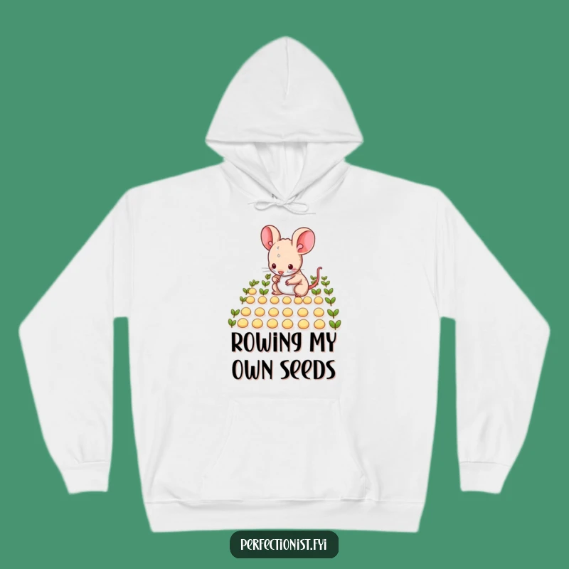 Cozy Funny Mouse Hoodie: Warm Apparel Featuring Hilarious Seed Arranging