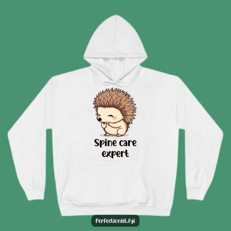 Cozy Funny Hedgehog Hoodie: Warm Apparel Featuring Hilarious Grooming Action