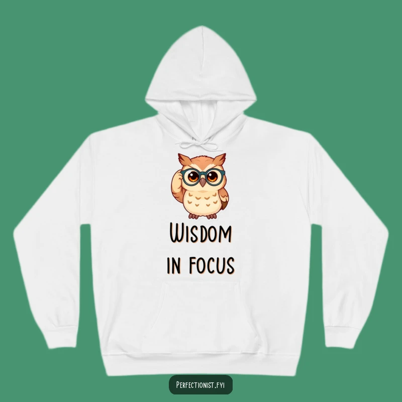 Funny Owl Hoodie: Curious Spectacled Owl Adjusts Glasses, Cozy Intellectual Humor Gift