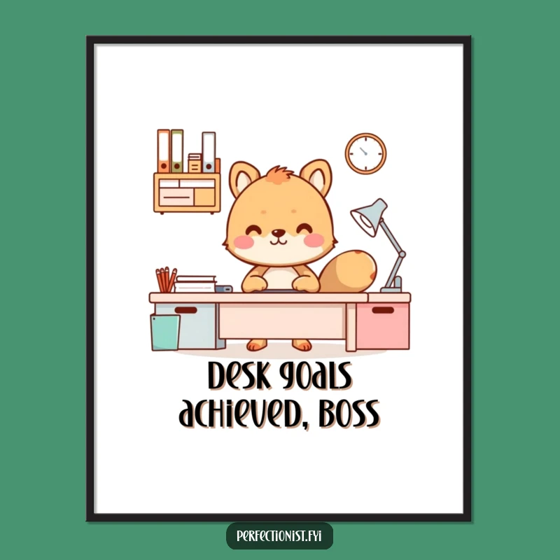 Free Printable Funny Wall Art: Organized Desk Animal for a Perfectly Chic Space