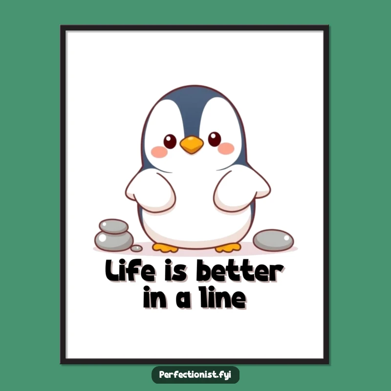 Funny Free Printable Penguin Wall Art - Orderly Pebbles Downloadable Decor