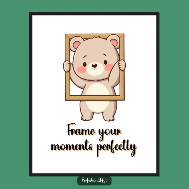 Funny Free Printable Wall Art: Bear Straightens Frame - Whimsical Downloadable Decor