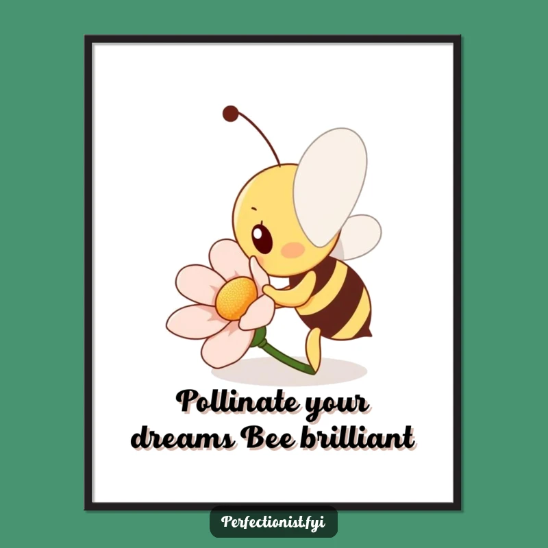 Free Printable Wall Art: Diligent Bee - Shine Bright Decor