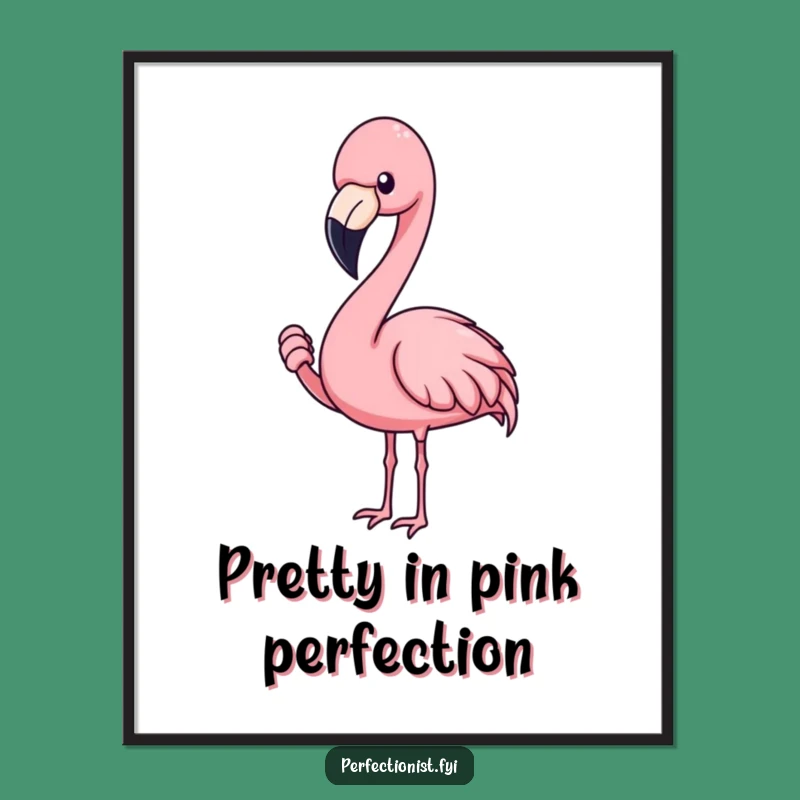 Funny Free Printable Flamingo Wall Art - Feather Focus Downloadable Decor