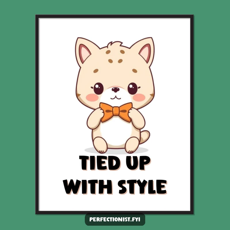 Free Printable Funny Wall Art: Dapper Animal Bowtie for a Perfectly Chic Space