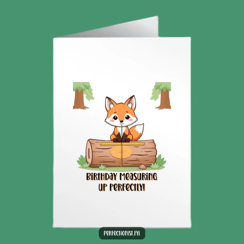 Free Printable Birthday Card: Precise Fox Log Centering Funny Downloadable Gift
