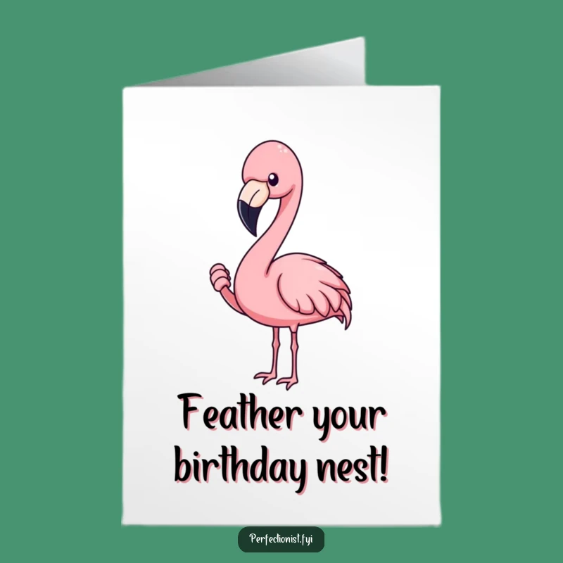 Free Printable Flamingo Birthday Card - Funny Feather Focus Downloadable Gift