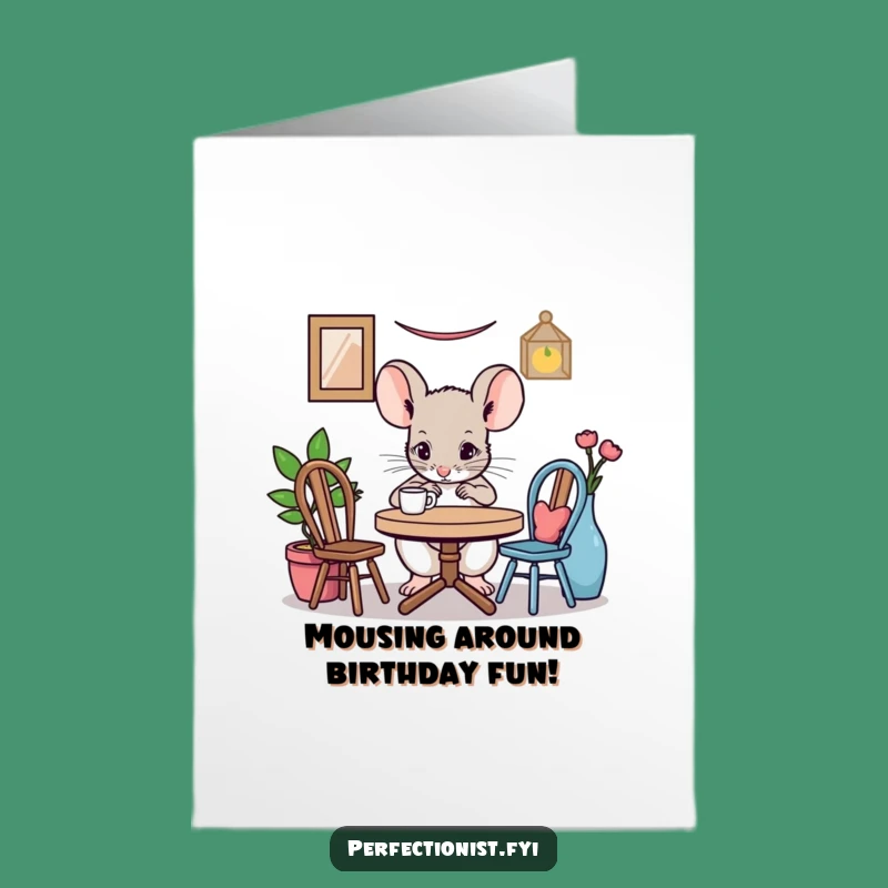 Free Printable Mouse Birthday Card: Tiny Table, Big Laughs, Downloadable Gift