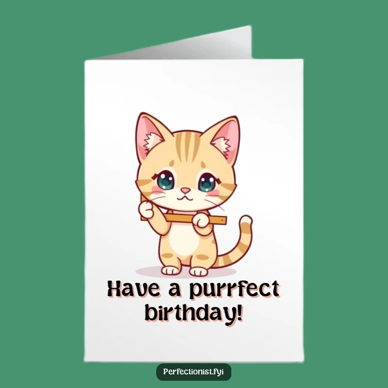 Free Printable Birthday Card: Cat Fixes Frame - Funny Downloadable Gift