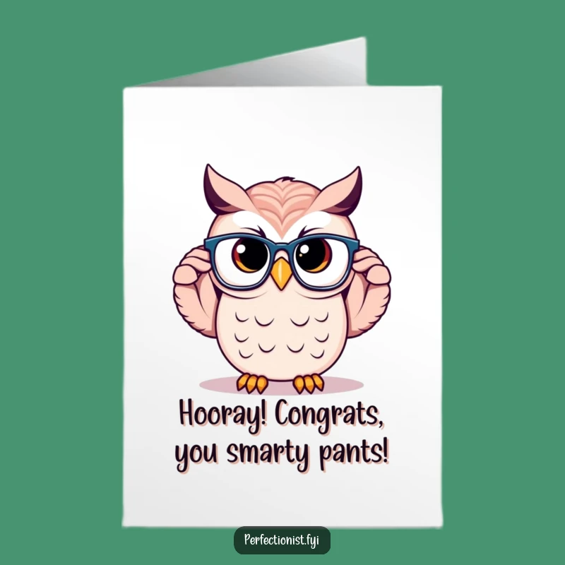 Free Printable Congrats Card: Owl's Wise Approval for Your Success