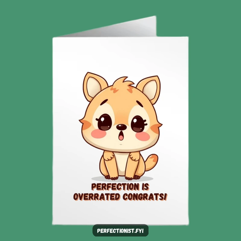 Free Printable Congrats Card: Surprised Animal, Tiny Flaw, Humorous